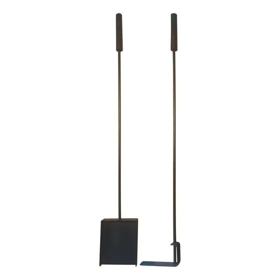 Combo Pala Y Atizador 100 Cm 2 Piezas Mango De Metal Premium