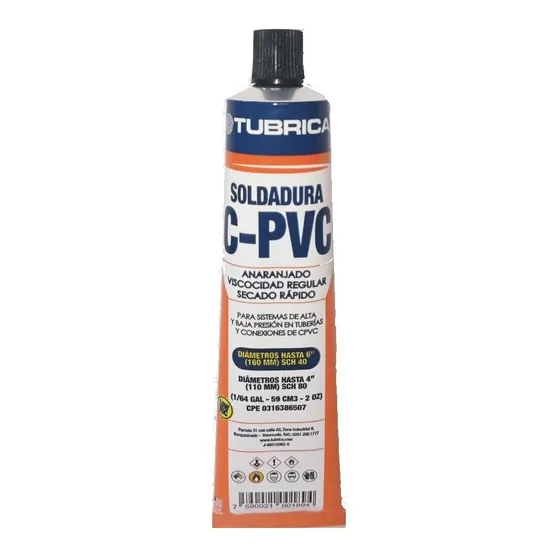 Pega Cpvc Soldadura Cpvc Pomo 1/64gl Tubrica 