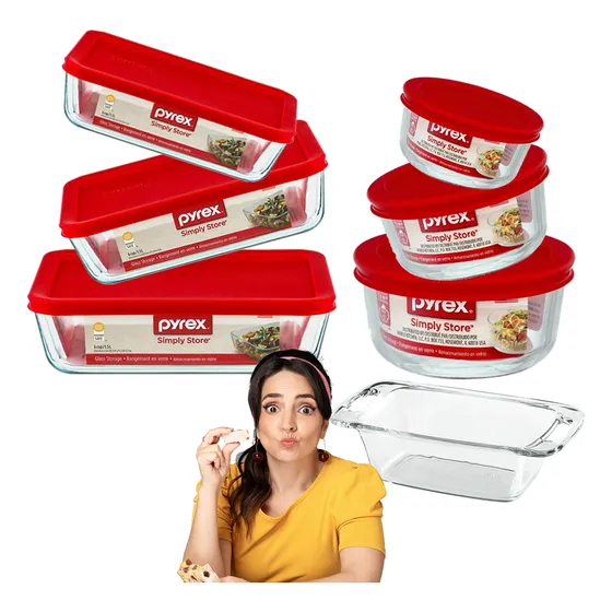 Juego Set Fuentes Pyrex Paulina Cocina X6 + Regalo Budinera