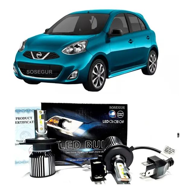 Luces Led Canbus Bajas Y Altas Nissan March / Sosegur