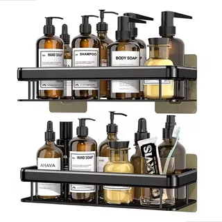 Kit Suporte Porta Shampoo Sabonete Banheiro Adesivo Parede Kit Suporte Porta Shampoo Sabonete Banheiro Adesivo Parede