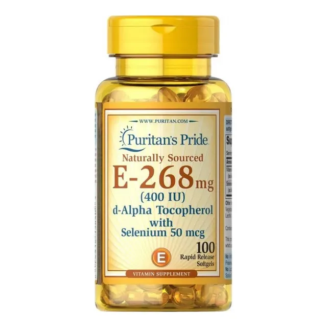 Puritan´s Pride Vitamina E-268 Mg (400 Iu) Con 100 Softgels Sabor Sin Sabor