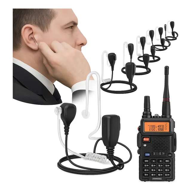 Kit 6 Fone Silicone Rádio Comunicador Baofeng 777s Uv5r