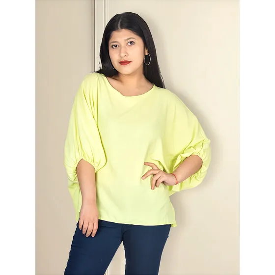 Blusa Mujer Oversize 3/4 Onara Coty Talle Grande Puntilla