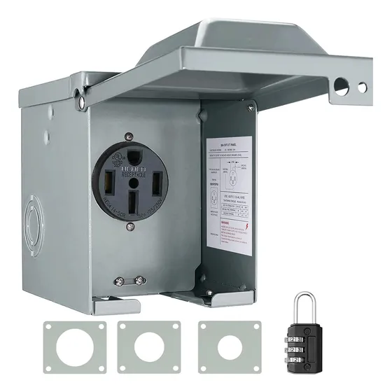Caja Toma Corriente Eléctrico Rv Exteriores 50 Amperios