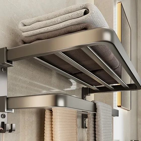Soporte Repisa Para Toallas Plegable