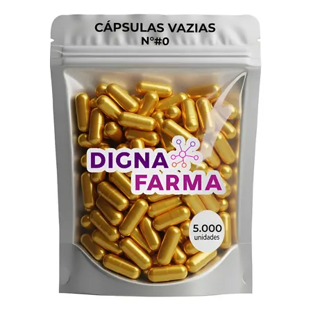 5.000 Cápsulas Vazias De Gelatina Dourada Clara N° 0 (500mg) Dourado