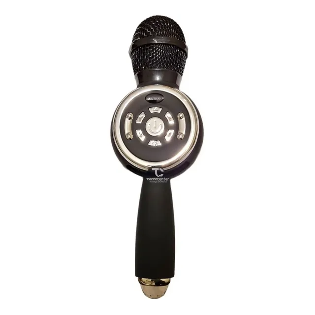 Microfono Karaoke Tws Bt Con Luz Disco Negro / Promoferta