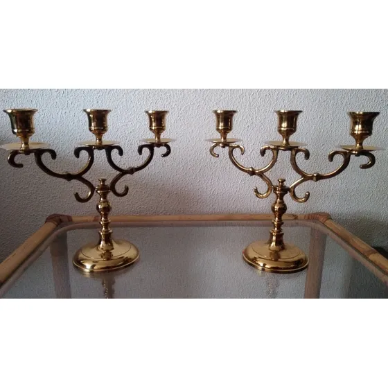 Candelabros De Bronce Made In Italia . Nuevos