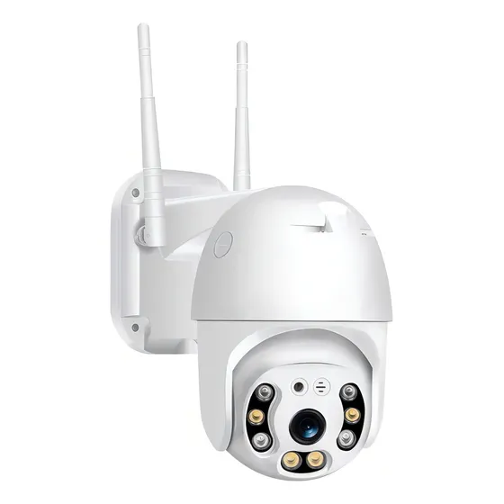 Cámara Para Seguridad 360 Ip Panorámica Para Exteriores Color Blanco