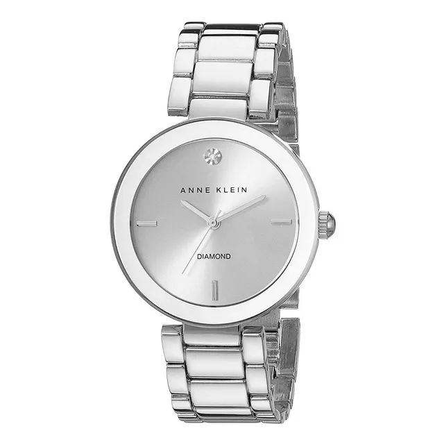Reloj Mujer Anne Klein Con Diamante 32 Mm Ak/1363svsv Color de la correa Plateado Color del bisel Plateado Color del fondo Plateado