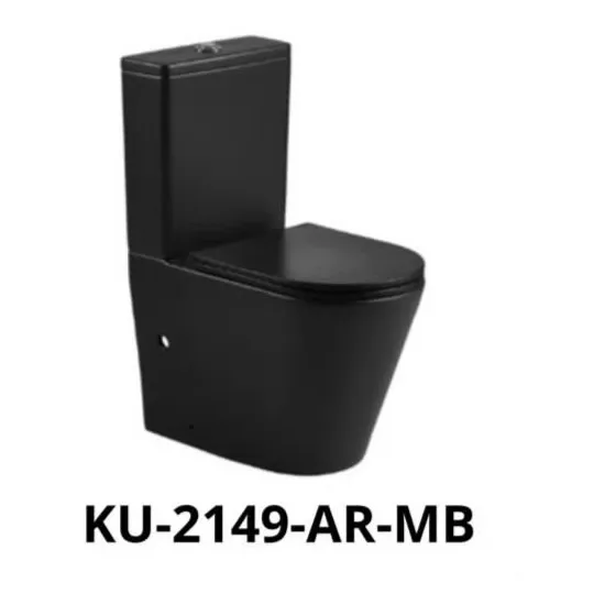 Kubo Wc Two Piece Asiento Extra Plano Negro Mate 2149uq1mb