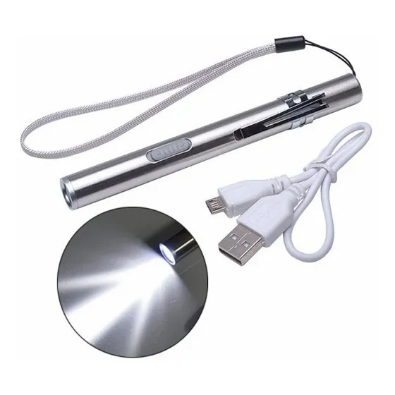 Lampara De Diagnóstico Recargable Con Estuche Metálico Luz Luz Blanca