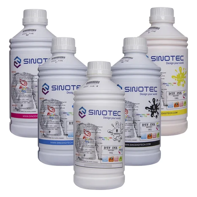 Kit 5 Tinta Dtf Sinotec Base Agua Cmykw Lancero