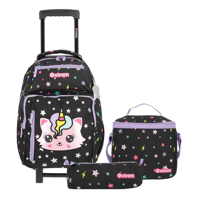 Mochila Xtrem New Run Pack 4xt Black Cat Color Negro Diseño de la tela Lisa