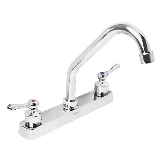 Llave Doble Fregadero Lavaplato Plastico Cromado Griven