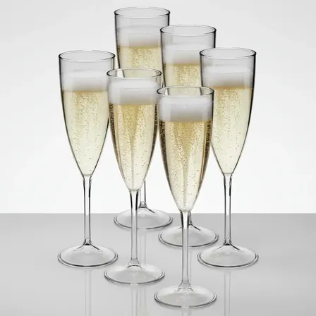 Jogo De Taça 30pçs Espumante Acrilico Cristal Premium 170ml Transparente