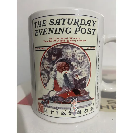 Taza Christmas Santa Claus Postal 1920 Norman Rochwell
