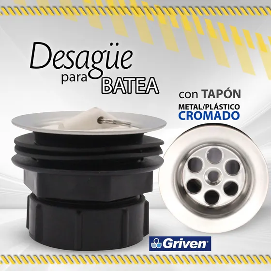 Desagüe Boquilla Para Batea Con Tapon Pvc Griven / 09213