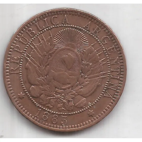 2 Centavos De Patacon Año 1885 Antigua Moneda De Cobre
