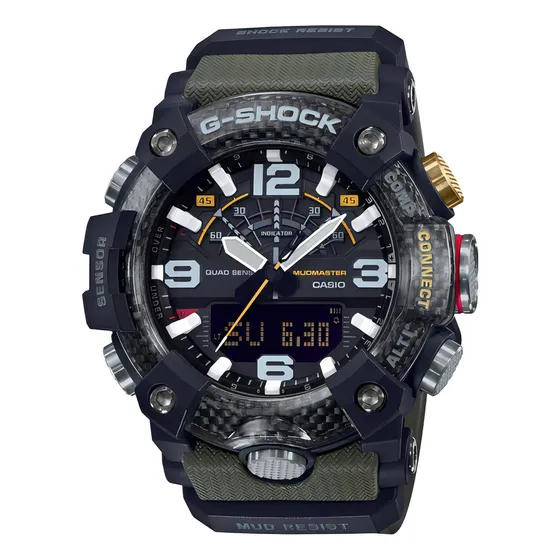 Relógio Casio G Shock Gg-b100-1a3 Verde Mudmaster Bluetooth Cor Da Correia Verde-escuro Cor Do Bisel Preto Cor Do Fundo Preto