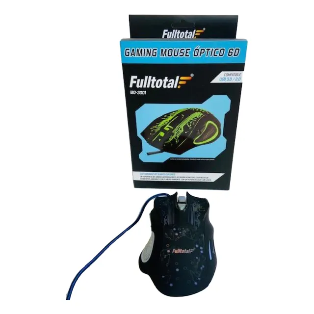 Mouse Gamer Ergonomico 6000 Dpi Led Cable 1,8 M