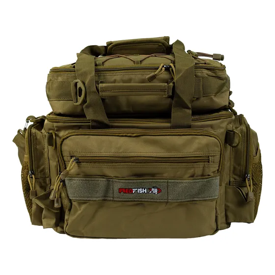 Bolso De Pesca Impermeable Redfish 3700 Mas Porta Reels Color Negro