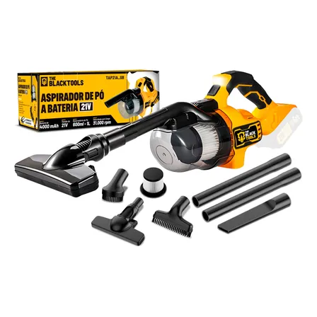 Aspirador De Pó Vertical Portátil Turbo 2 Em 1 C/ Acessórios Amarelo E Preto 127/220v