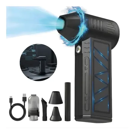 Mini Soprador Jato Turbo Ar Portátil Eficiente Churrasqueira Soprador Preto 127/220v