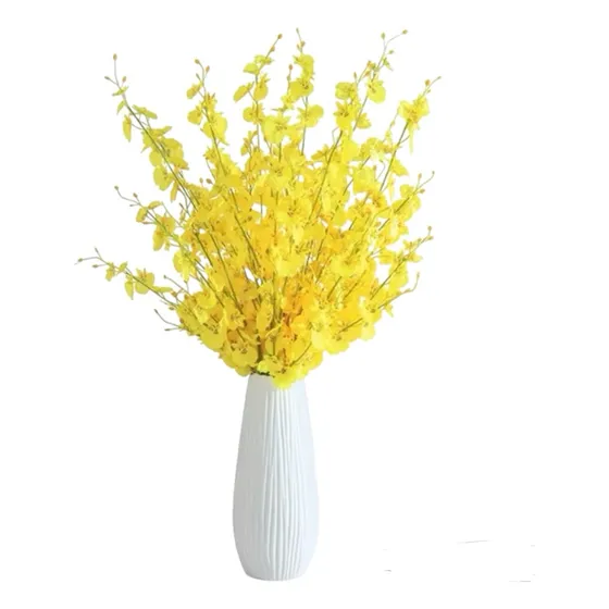 10 Orquídeas Chuva De Ouro Galhos Grandes Artificial Amarela