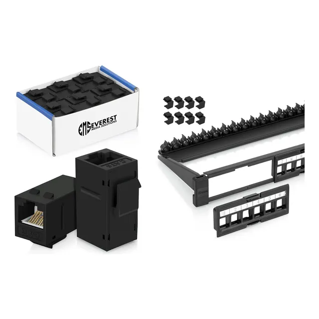 Panel De Conexión Keystone De 24 Puertos Y Acopladores Rj45 