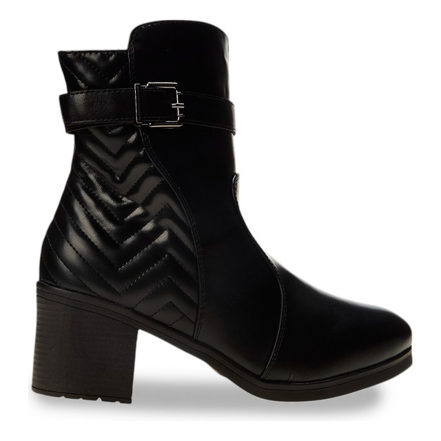 Bota Casual Feminina 73210 Com Salto Bloco Preto Mooncity Bota Casual Feminina 73210 Com Salto Bloco Preto Mooncity