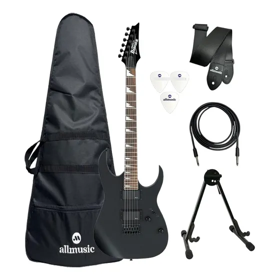 Kit Guitarra Ibanez Grg 121dx Bkf Black + Capa + Acessórios