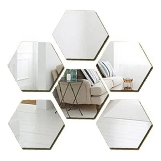 Set Espejos Decorativos Vinilo Espejo Pared Acrilicos Adhesivo Espojos Hexagonal Decorativos Marinshop Set 6 Unidades
