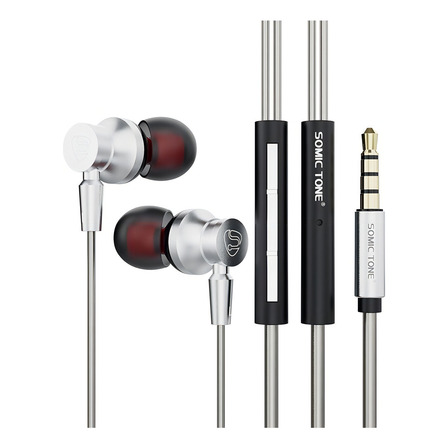 Fone De Ouvido Com Microfone Extra Bass Somic Tone Y11 Cor Prata Fone De Ouvido Com Microfone Extra Bass Somic Tone Y11 Cor Prata