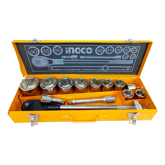 Kit Set Juego De Dados Chicharra Cuadrante 3/4 15 Pcs Ingco Color Plateado