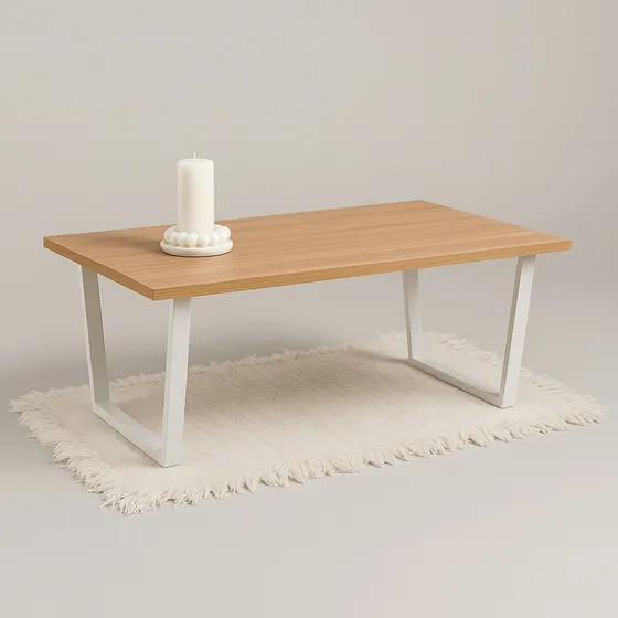 Mesa Ratona Hierro Madera Diseño Moderno 91x45x37h Calidad