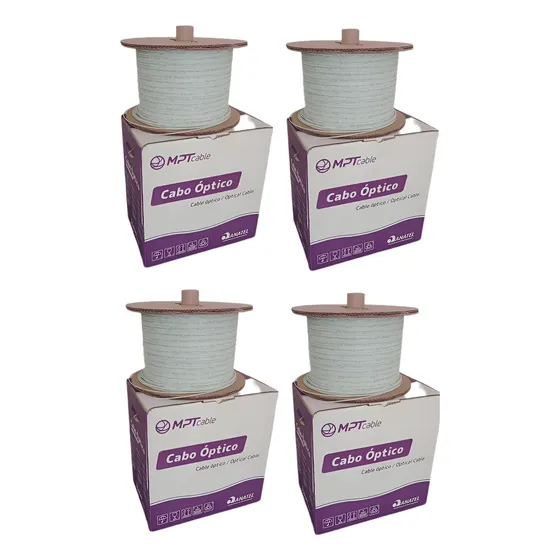 Kit 4 Cx Cabo Low Friction 500m Fibra Optica Monomodo Indoor