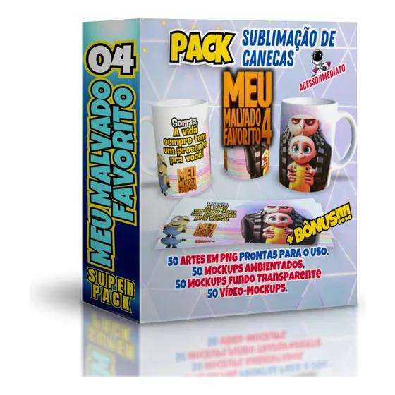 Pack Artes Pronta Para Canecas Sublim. Meu Malvado Favorito4