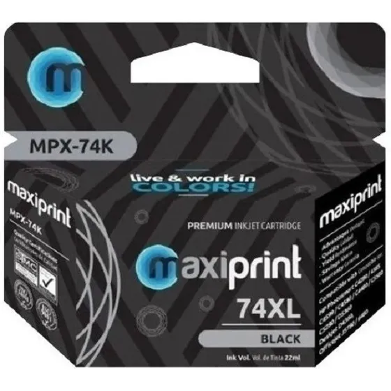 Cartucho Compatible Hp Marca Maxiprint 74 Negro Xl