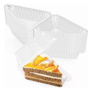 100 Recipientes De Plástico Para Rebanadas De Tarta Ls 100 Recipientes De Plástico Para Rebanadas De Tarta Ls