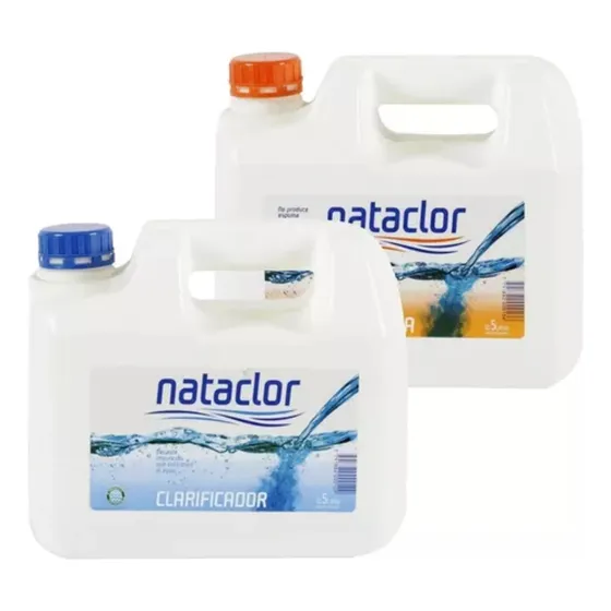 Combo Mantenimiento Para Piscinas Nataclor - Clarificador Y Alguicida 5l - Tratamiento Completo Para Mantener El Agua Limpia, Cristalina Y Libre De Algas, Ideal Para Uso En Piscinas Residenciales