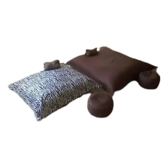 Puff Cama Varias Formas De 140cm X140cm+cojín Lona Semicuero