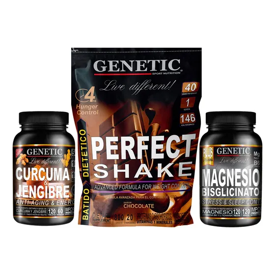 Cúrcuma Jengibre Perfect Shake Magnesio Bisglicinato Genetic