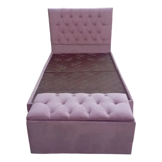 Base Cama Con Espaldar Y Puf