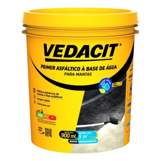 Primer Eco Vedacit 900ml Para Manta Adesiva Asfáltica