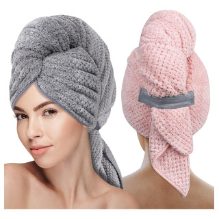 Toalla Cabello Secado Rápido Microfibra Gorro Turbante 2 Uds Toalla Cabello Secado Rápido Microfibra Gorro Turbante 2 Uds