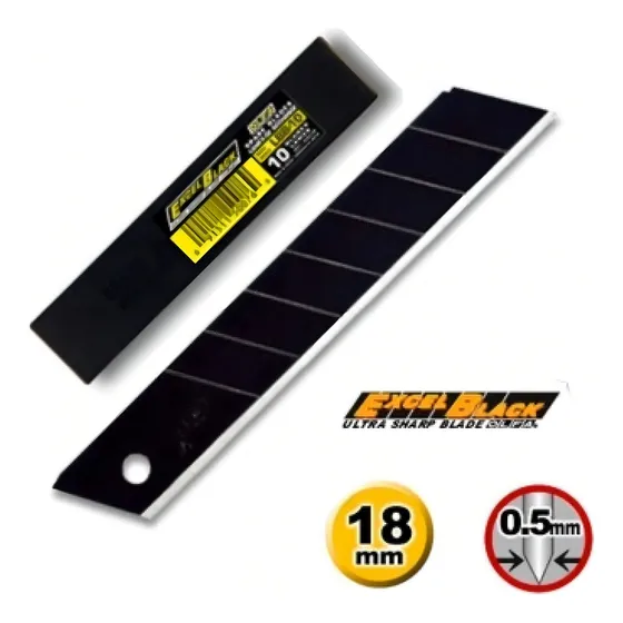 Hoja negra ultrafilada profesional Olfa LBB-10b de 18 mm