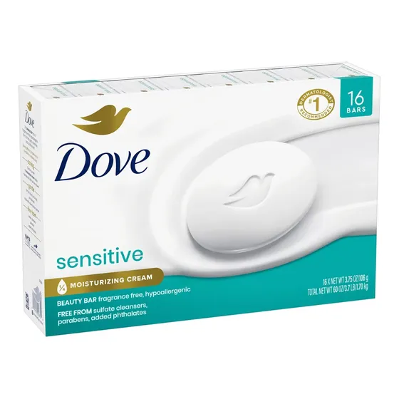 Dove Sensitive- Jabón Neutro Para Piel Sensible 16und 106 Gr