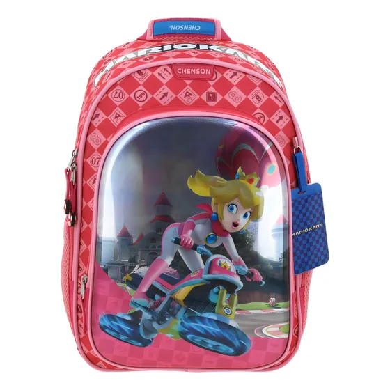 Mochila Mariokart Princesa Peach Estampado Metalizado Rosa Primaria Mb66275 Chenson
